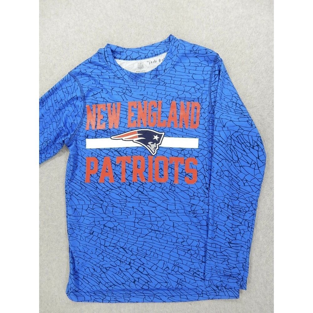 New England‎ Patriots NFL Compression L/S Football Shirt (Youth Medium) Blue
